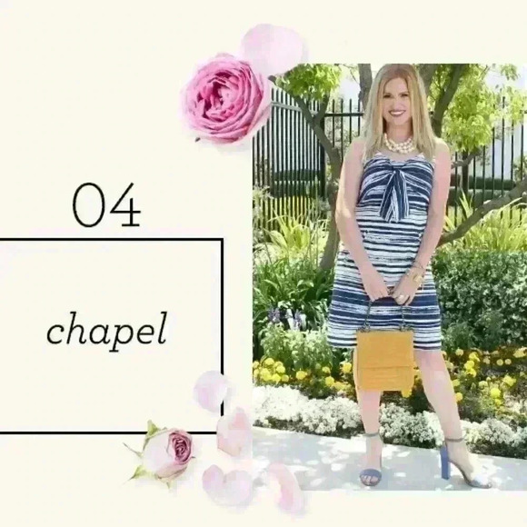 CAbi "Knot" White/Blue Striped Nautical sun/slip/tank Dress detail Size M - Picture 2 of 14